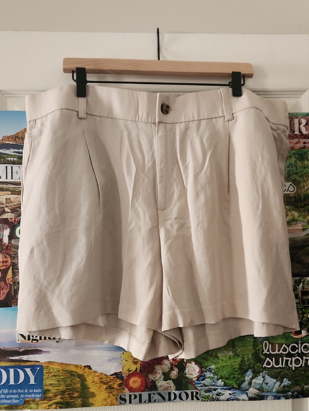 torrid Cream High-Waist Pleated Women’s Shorts